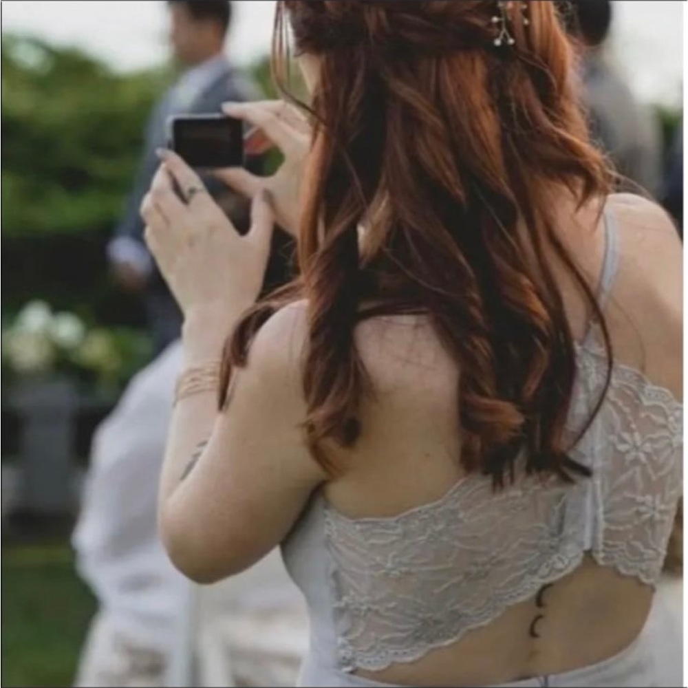 NEW Story of a Starry Night dress LuLus long grey evening prom formal dance Sml - Picture 10 of 11